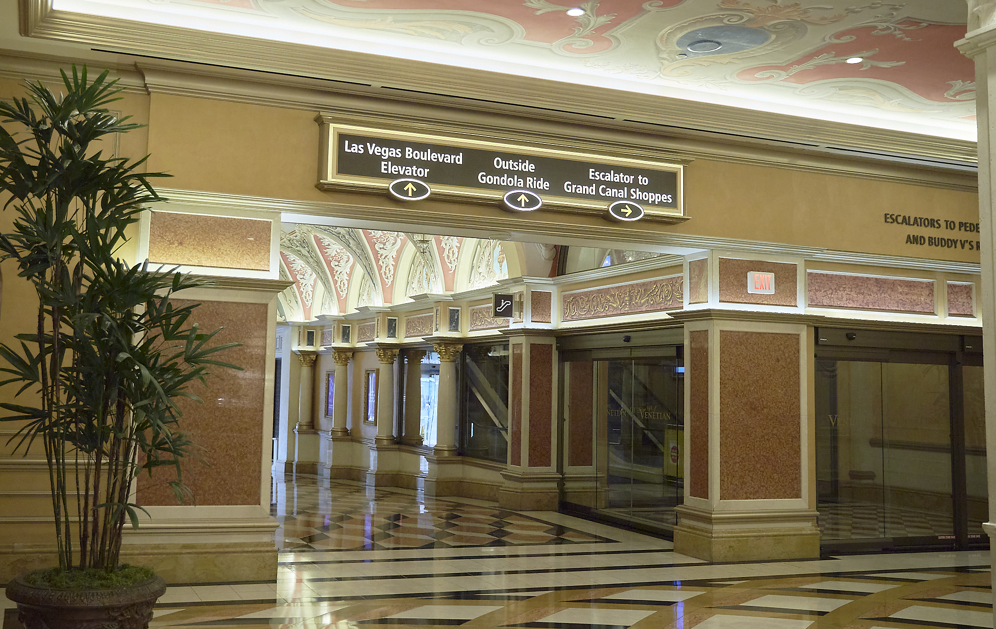 Ad Art Sign Co., AdArt, Full Service Signage, LED Lighting, Digital Signage,Hospitality, Signage, Retail, Interior face lit and push thru letters on panel navigational wayfinding, The Venetian Resort & Casino, Las Vegas, NV