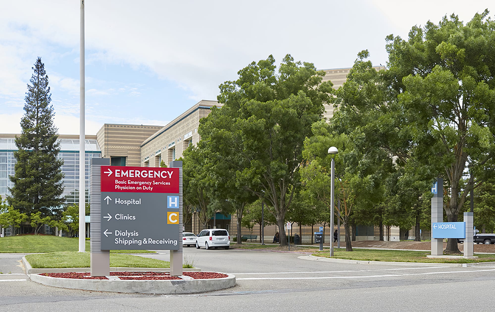 Ad Art Sign Co., AdArt, Full Service Signage, LED Lighting, Digital Signage,Healthcare, Exterior Wayfinding SIgnage Program, San Joaquin General Hospital, SJGH, French Camp, CA