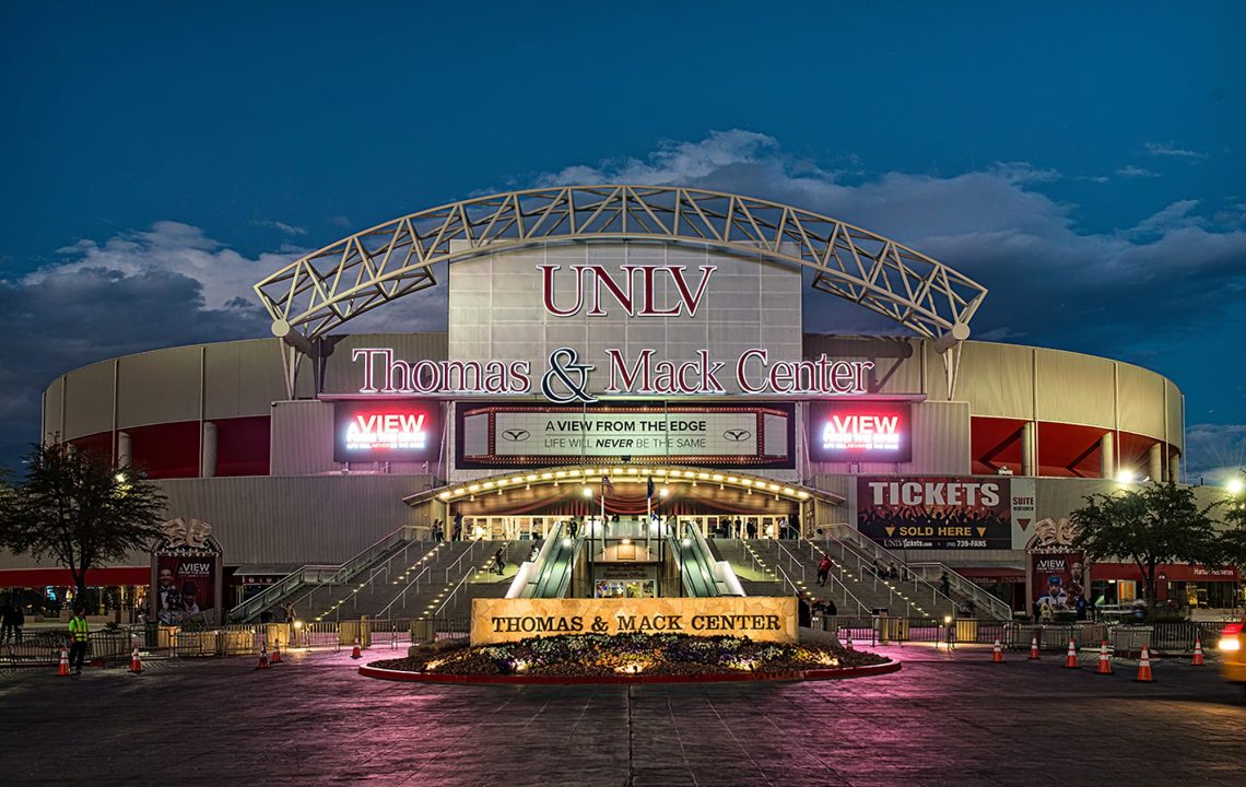 Ad Art Sign Co., AdArt, Full Service Signage, LED Lighting, Digital Signage,Public Sector, Arena Exterior Display, Digital Signage Program, Thomas & Mack Arena, University of Las Vegas, Las Vegas, NV