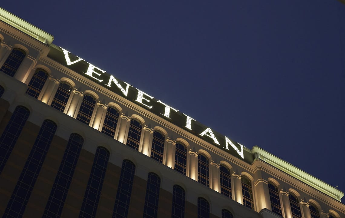 Ad Art Sign Co., AdArt, Full Service Signage, LED Lighting, Digital Signage,Hospitality, Exterior Open Face LED Puck Illuminated Letters, The Venetian Resort & Casino, Las Vegas, NV